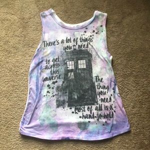 Doctor Who Hot Topic Watercolor Quote Tank Top